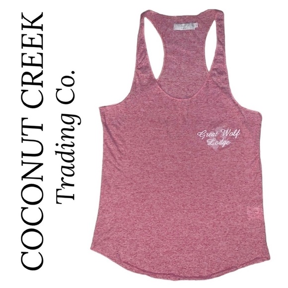 Coconut Creek GREAT WOLF LODGE Racerback Tank Heather Pink Top Women’s Small - Picture 1 of 9